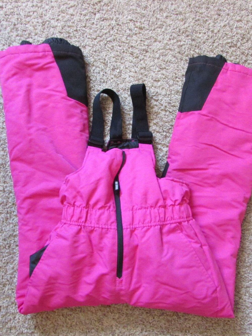 NWOT SwissTech Girls Medium 7/8 Pink Black Ski Snow Pants Insulated Warm